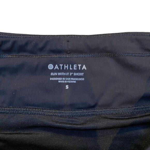 Athleta Women’s S Run With It Shorts 3.5” Black Speckle Print Lined Athletic‎ - Picture 5 of 8
